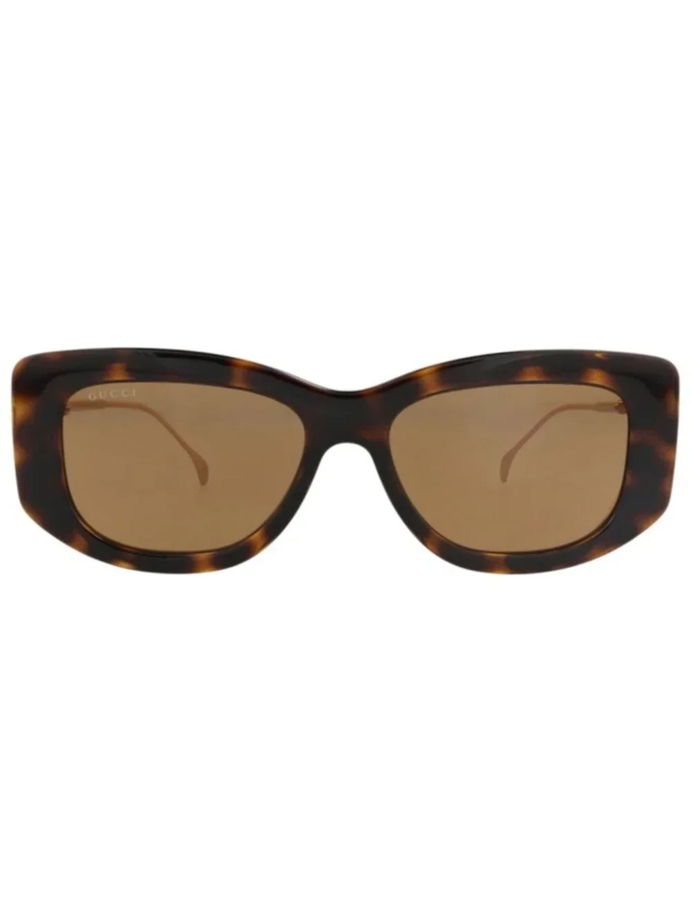 New Gucci Women's Sunglasses Square Rectangle Injection Frame Havana Gold Brown